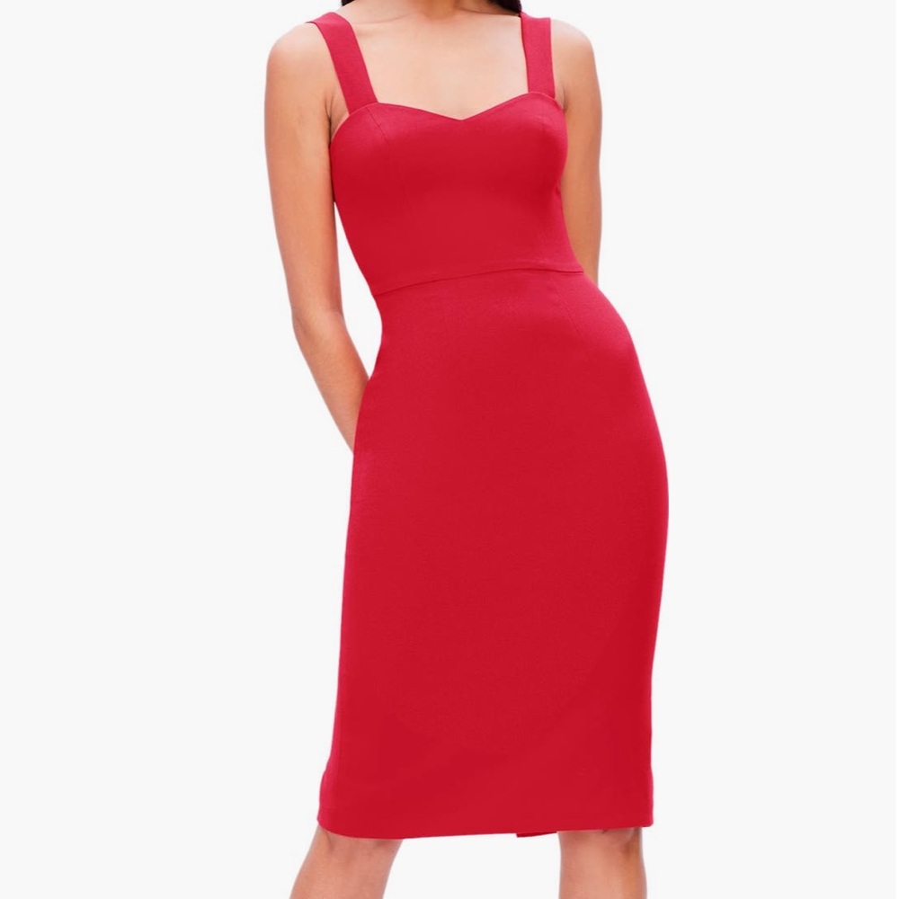 Dress the Population Classy Yet Sexy Red Nicole Sweetheart Cocktail Dress